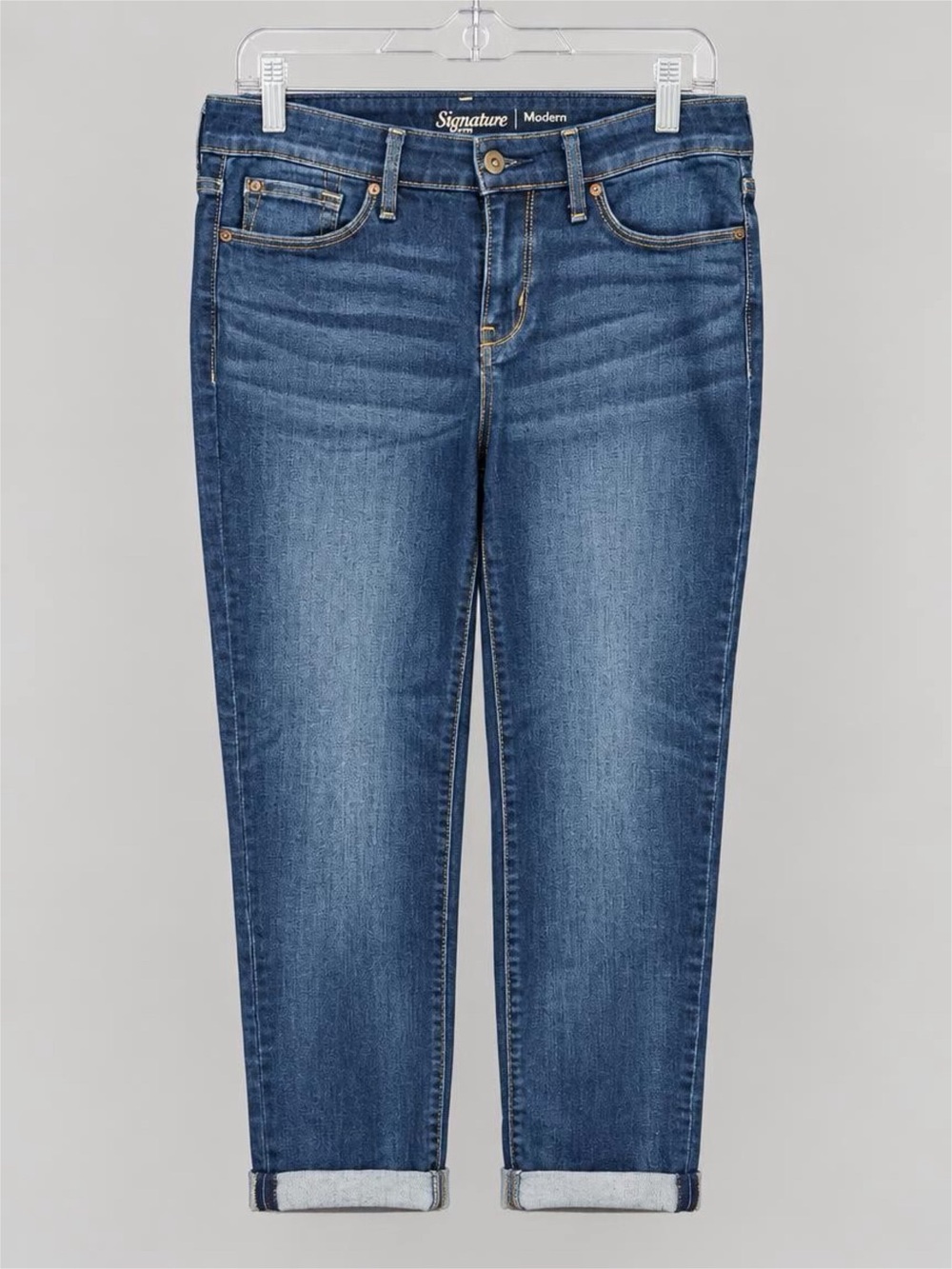 Signature by Levi Strauss Indigo Cropped Ankle Jeans - 6